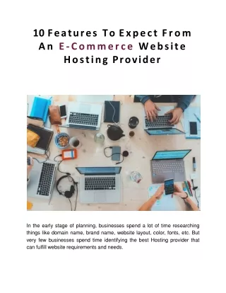 10 features to expect from an e commerce website hosting provider