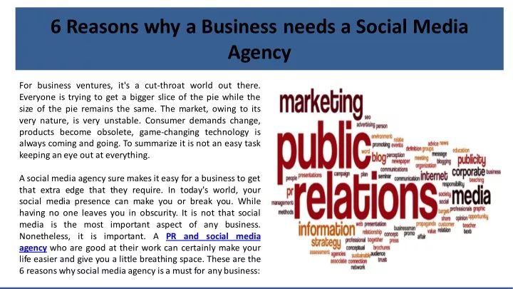 6 reasons why a business needs a social media