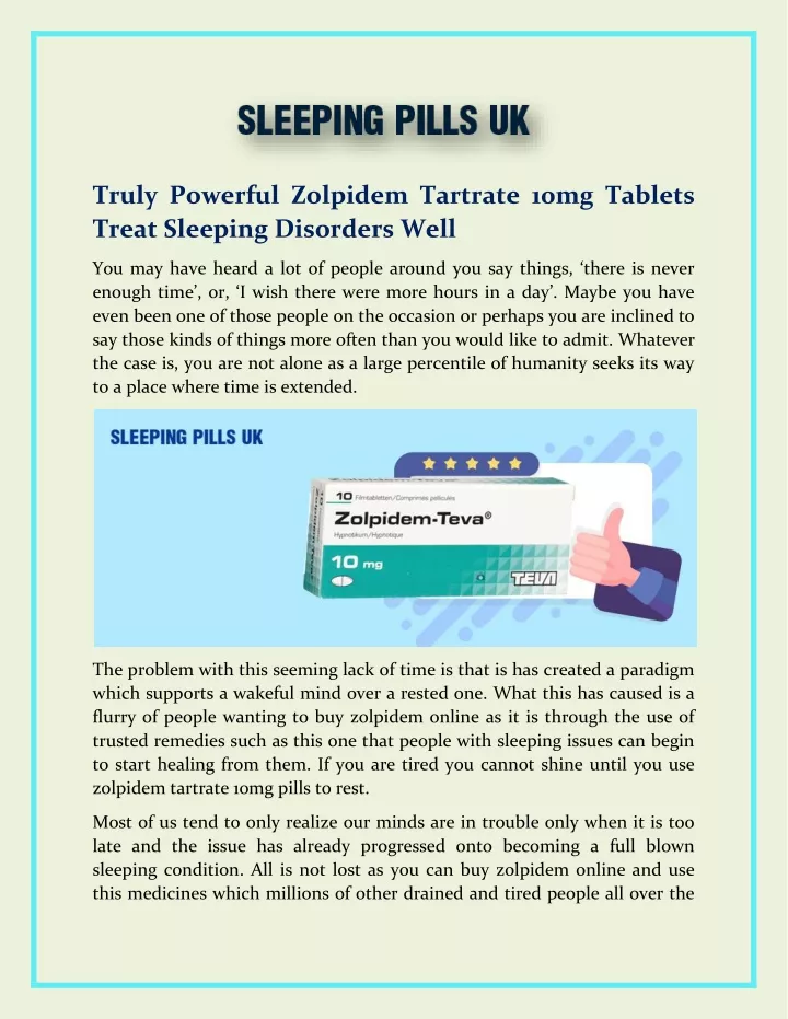 truly powerful zolpidem tartrate 10mg tablets
