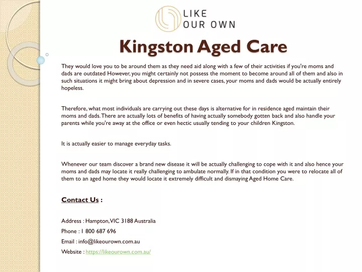 kingston aged care