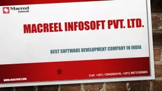 Best Software Development Company in India – Macreel Infosoft Pvt. Ltd.