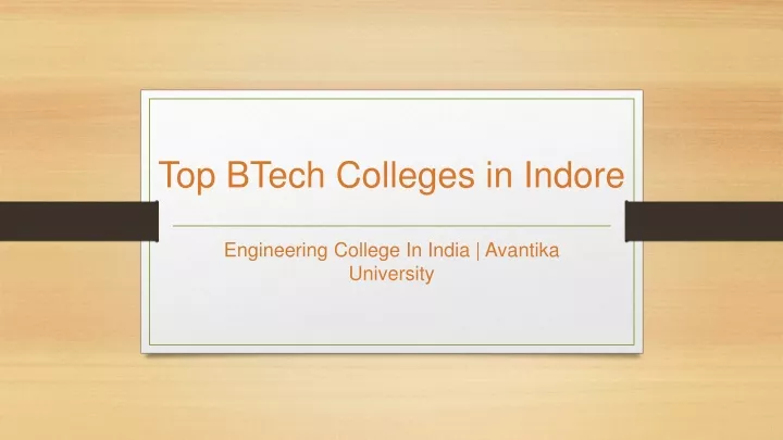top btech colleges in indore