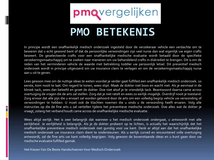 pmo betekenis