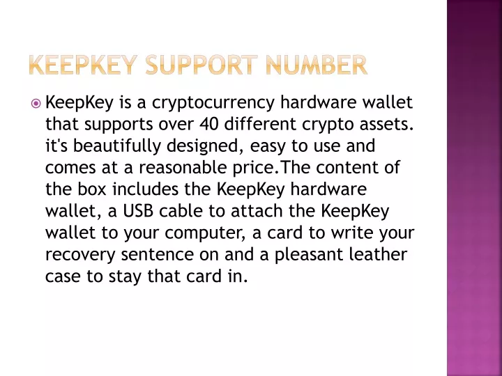 keepkey support number