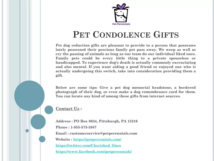pet condolence gifts