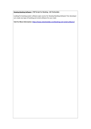 develop booking software php script for booking