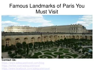Famous Landmarks of Paris You Must Visit