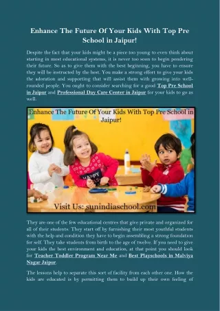 enhance the future of your kids with
