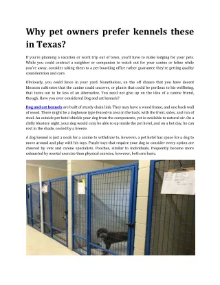 Custom dog and cat kennels in Texas