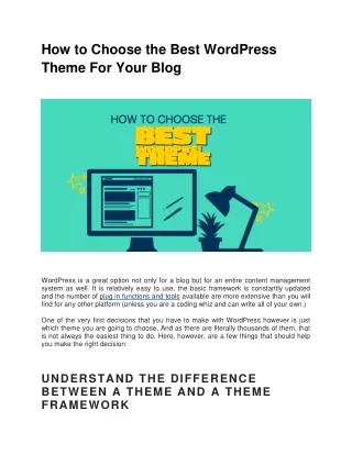 How to Choose the Best WordPress Theme For Your Blog