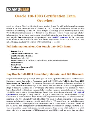 Oracle Cloud 1z0-1003 Oracle Exam Dumps