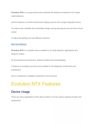 evolution ntx is a unique device that combines