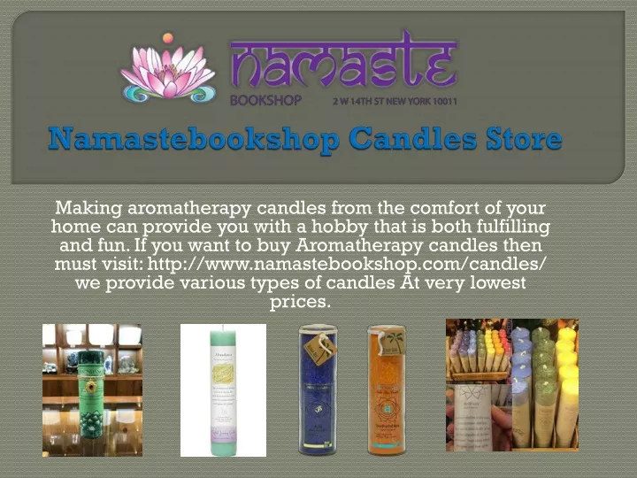 namastebookshop candles store
