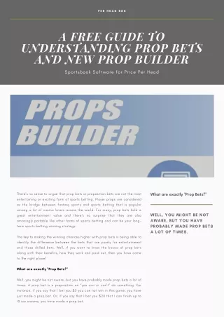 Per Head BSS: A Free Guide To Understanding Prop Bets And New Prop Builder