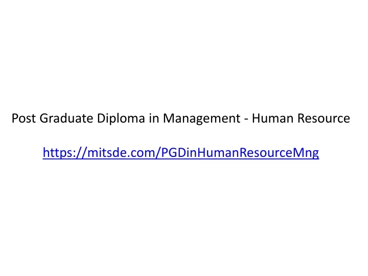 post graduate diploma in management human