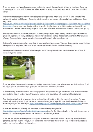 there is a brand new type of robotic mower