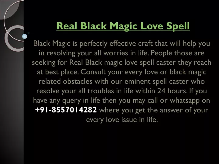 real black magic love spell