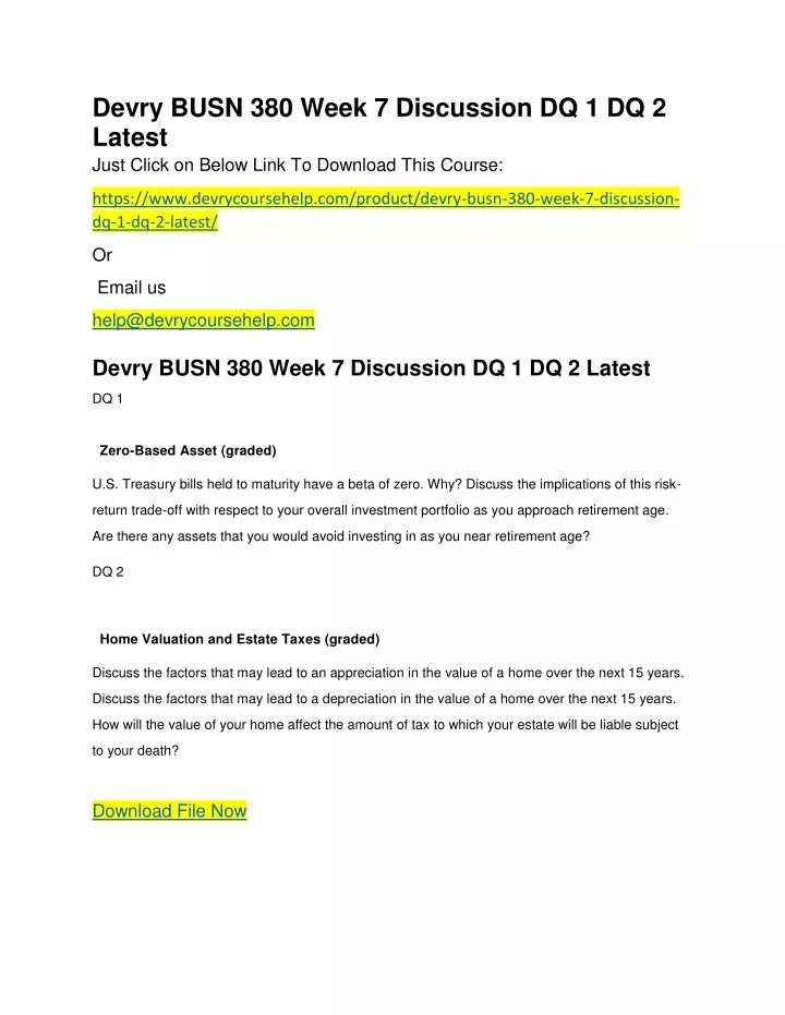 devry busn 380 week 7 discussion dq 1 dq 2 latest