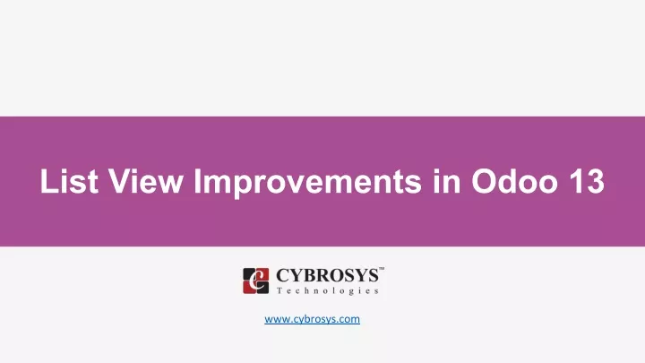 list view improvements in odoo 13