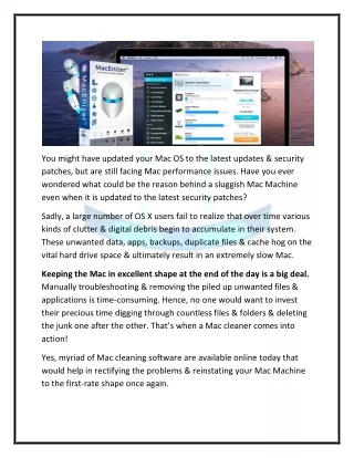Mac Cleaner: For a Happy, Faster & Junk-free Mac Machine