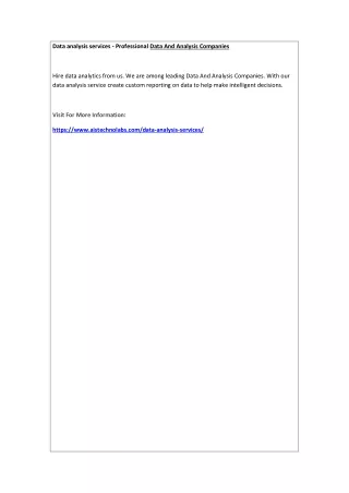data analysis services professional data