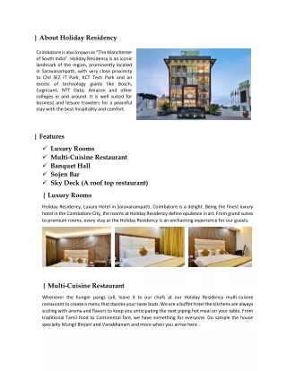Luxury Hotel In Coimbatore