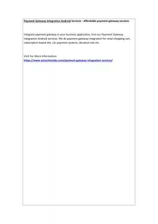 payment gateway integration android services