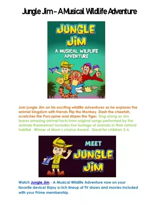 Jungle Jim - A Musical Wildlife Adventure