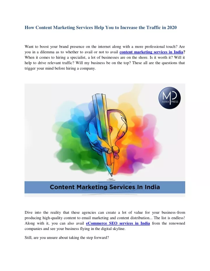 how content marketing services help