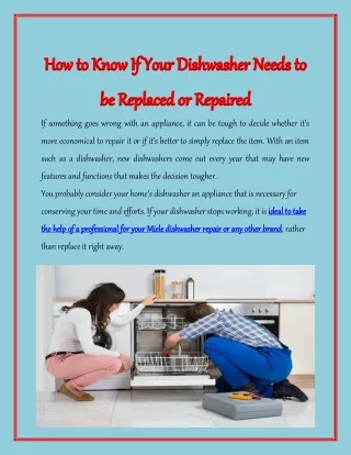 How to Know If Your Dishwasher Needs to be Replaced or Repaired