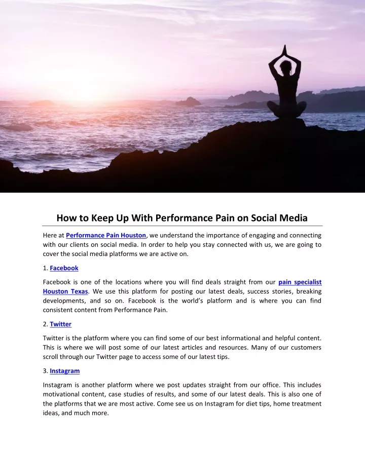 how to keep up with performance pain on social