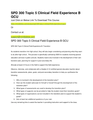spd 300 topic 5 clinical field experience