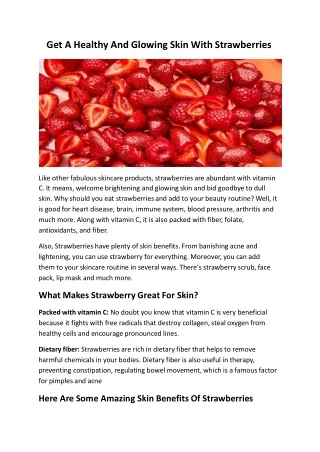 get a healthy and glowing skin with strawberries