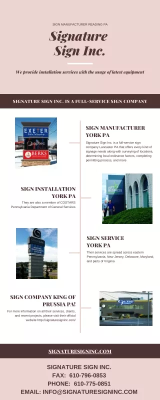 sign manufacturer reading pa signature sign inc