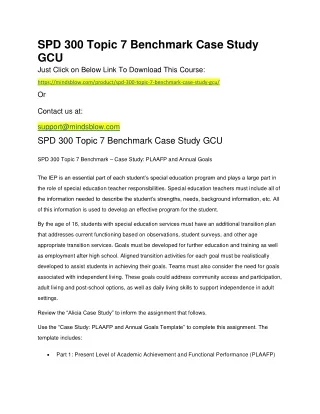 spd 300 topic 7 benchmark case study gcu just