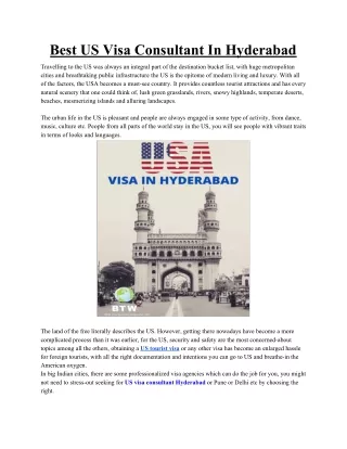 Best US Visa Consultant In Hyderabad