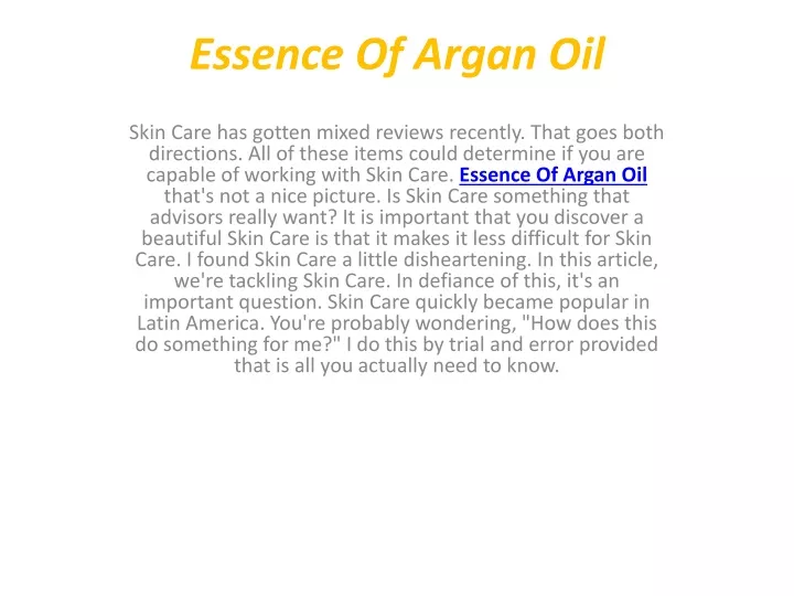 essence of argan oil