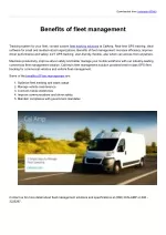 Benefits Of Fleet Management - slide 1
