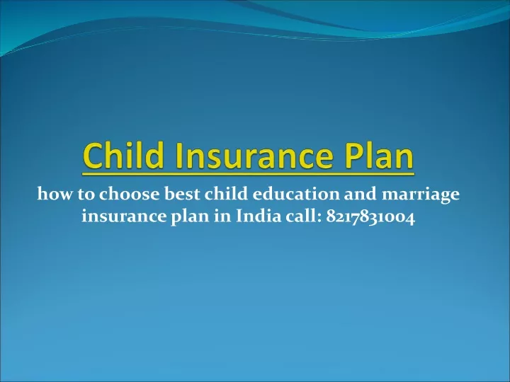 child insurance plan