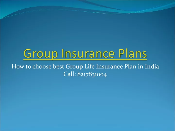 group insurance plans