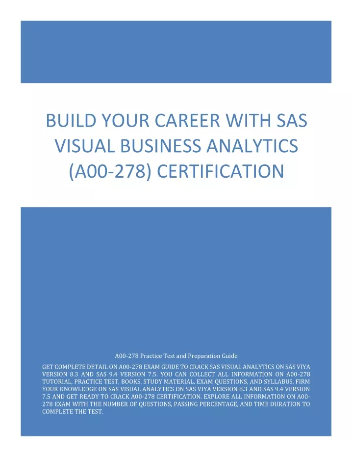 build your career with sas visual business