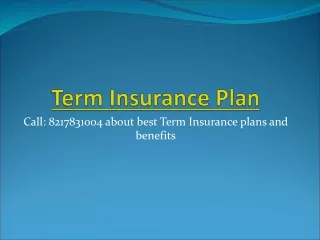 term insurance plan