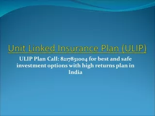 unit linked insurance plan ulip