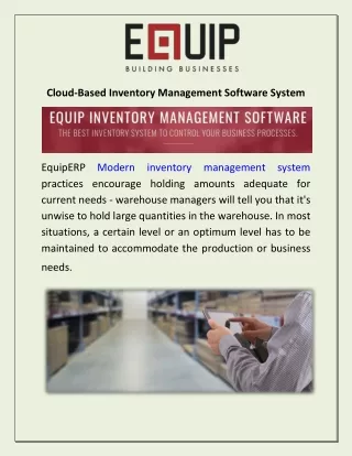 Cloud-Based Inventory Management System Software