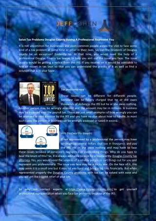 solve tax problems douglas county having