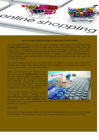 Smart online shopping