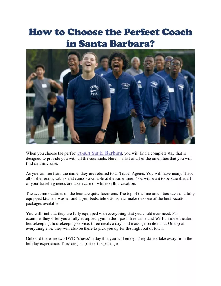 how to choose the perfect coach in santa barbara