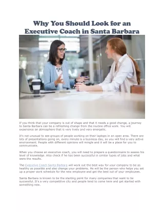 Executive Coach Santa Barbara