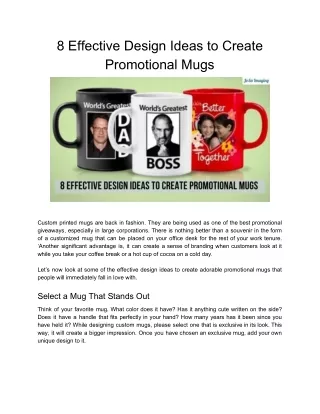 8 Effective Design Ideas to Create Promotional Mugs