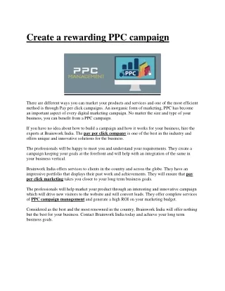 Create a rewarding PPC campaign